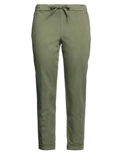 Teleria Zed Woman Pants Military Green Size 28 Cotton, Polyester, Elastane