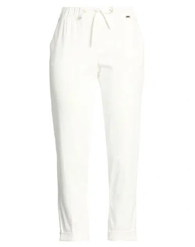 Teleria Zed Woman Pants Off White Size 25 Cotton, Elastane In Multi