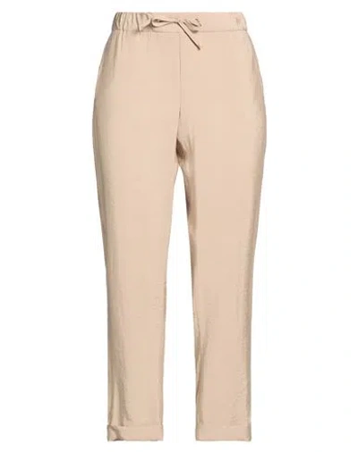 Teleria Zed Woman Pants Sand Size 26 Modal, Polyester In Beige