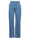 Teleria Zed Woman Pants Slate Blue Size 31 Cotton, Elastane In Blue