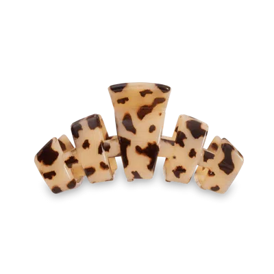 Teleties Classic Medium Claw Hair Clip - Blonde Tortoise In Brown
