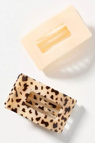 Teleties Flat Rectangle Hair Claw Clips, Set Of 2 In Multi