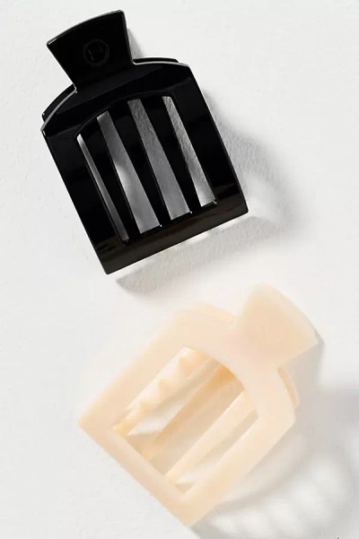 Teleties Flat Square Hair Claw Clips, Set Of 2 In Multi