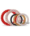 Teleties Kentucky Derby 151 Mixed Hair Tie, Set Of 5 In Red