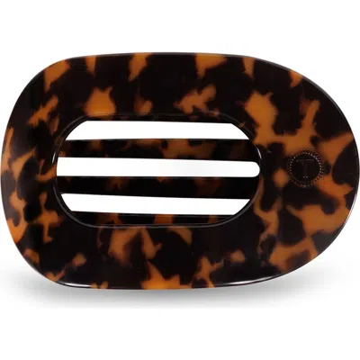 Teleties Large Flat Round Hair Clip In Brown