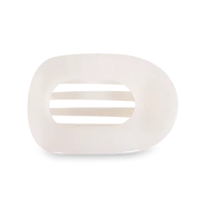 Teleties Large Flat Round Hair Clip - Coconut White