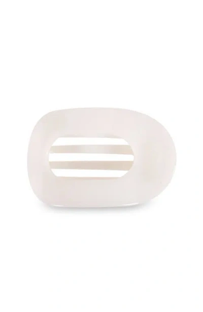 Teleties Large Flat Round Hair Clip In White