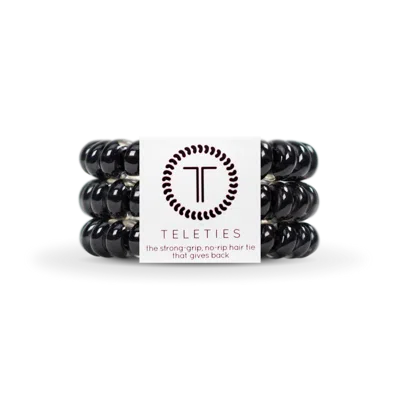 Teleties Large Hair Ties - Jet Black