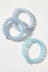 Teleties Large Spring Coil Hair Ties, Set Of 3 In Blue