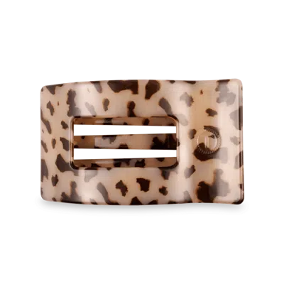 Teleties Medium Flat Rectangle Hair Clip - Blonde Tortoise In Brown