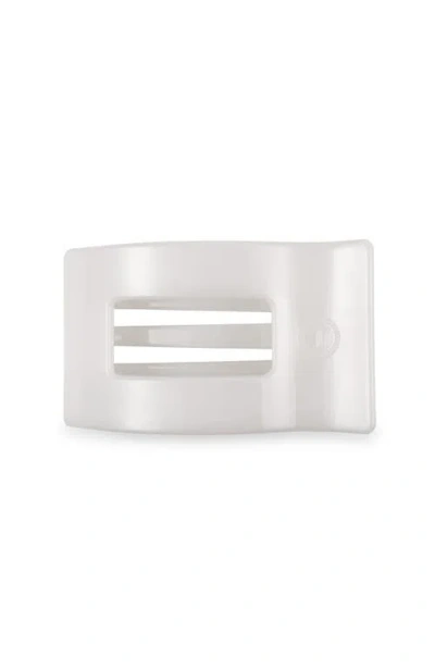Teleties Medium Flat Rectangle Hair Clip In White