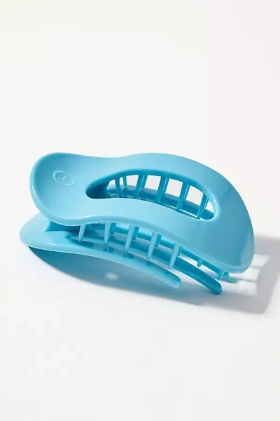 Teleties Medium Flat Round Hair Claw Clip In Blue