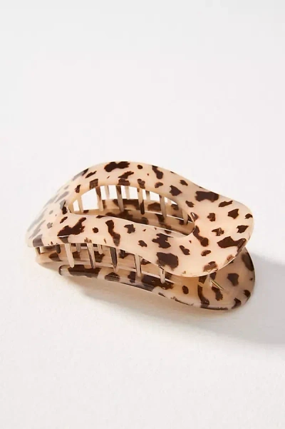 Teleties Medium Flat Round Hair Claw Clip In Brown