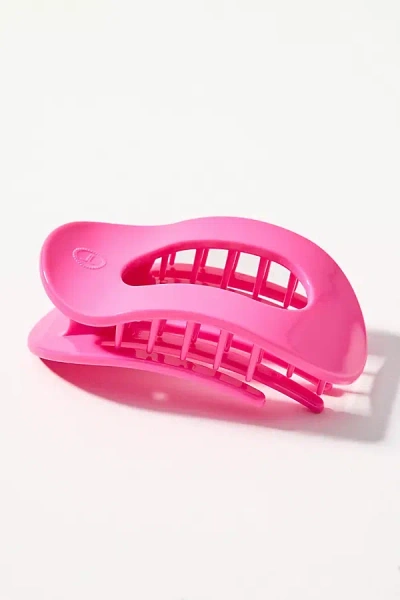 Teleties Medium Flat Round Hair Claw Clip In Pink