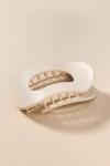 Teleties Medium Flat Round Hair Claw Clip In White
