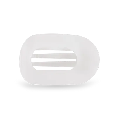 Teleties Medium Flat Round Hair Clip - Coconut White
