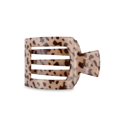 Teleties Medium Flat Square Hair Clip - Blonde Tortoise In Brown