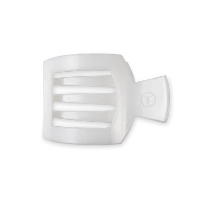 Teleties Medium Flat Square Hair Clip - Coconut White