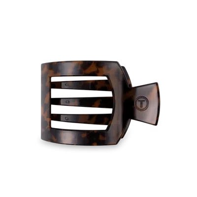 Teleties Medium Flat Square Hair Clip - Tortoise In Brown