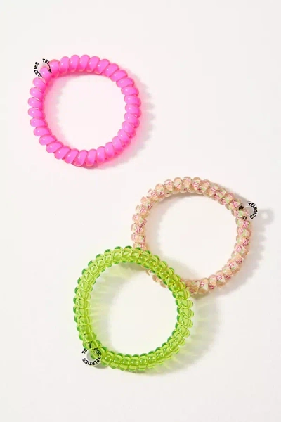 Teleties Small Spring Coil Hair Ties, Set Of 3 In Pink