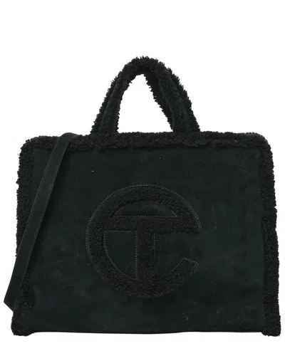 Telfar Black Suede X Ugg Medium Shopping Bag (authentic Pre-loved)