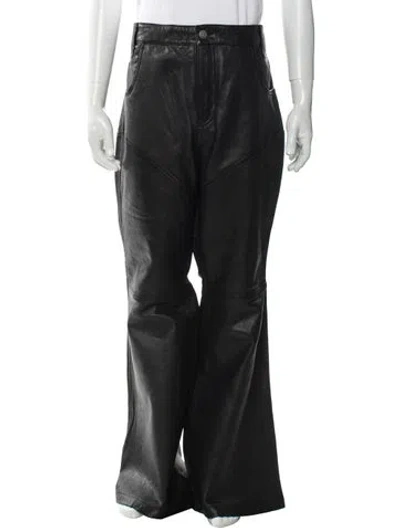 Pre-owned Telfar Calf Leather Pants W/ Tags In Black