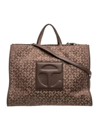 Pre-owned Telfar Canvas Shoulder Bag In Brown