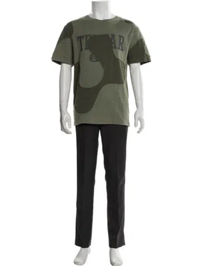 Pre-owned Telfar Colorblock Pattern Short Sleeve Shirt In Green