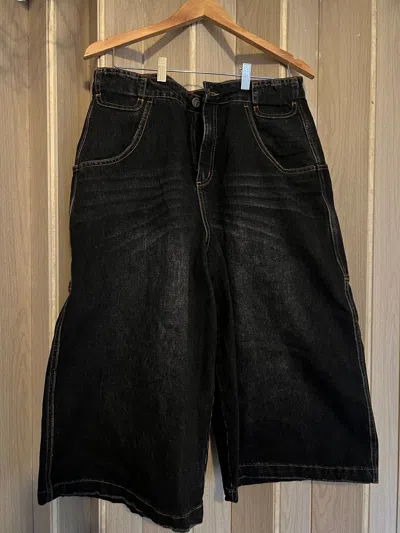 Pre-owned Telfar Denim Oversized Shorts In Black