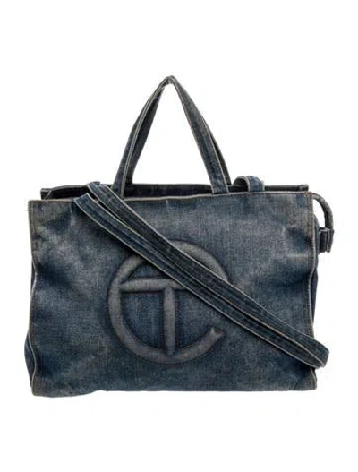 Pre-owned Telfar Denim Tote Vintage In Blue