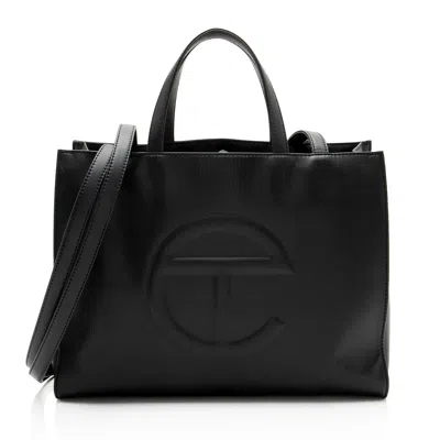Telfar Faux Leather Medium Shopping Tote In Black
