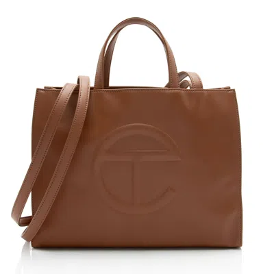 Telfar Faux Leather Medium Shopping Tote In Brown