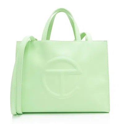 Telfar Faux Leather Medium Shopping Tote In Green