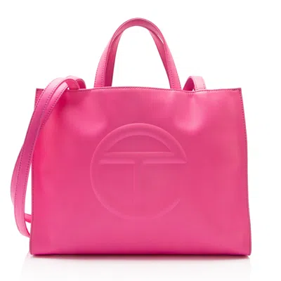 Telfar Faux Leather Medium Shopping Tote In Pink