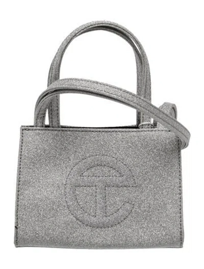 Pre-owned Telfar Glitter Top Handle Bag W/ Tags In Gray