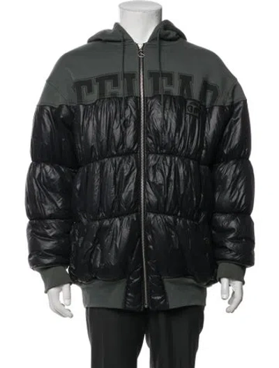 Pre-owned Telfar Graphic Print Bomber Jacket In Black/green