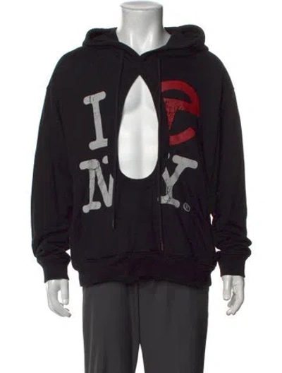 Pre-owned Telfar Graphic Print Crew Neck Hoodie In Black