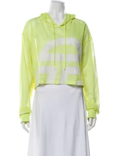 Pre-owned Telfar Graphic Print Crew Neck Hoodie In Yellow