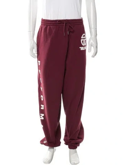 Pre-owned Telfar Graphic Print Lounge Bottoms In Burgundy