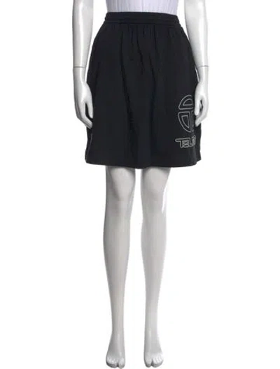 Pre-owned Telfar Graphic Print Mini Skirt W/ Tags In Black