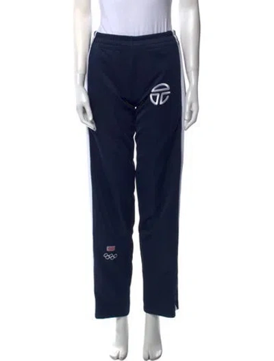 Pre-owned Telfar Graphic Print Straight Leg Pants In Blue