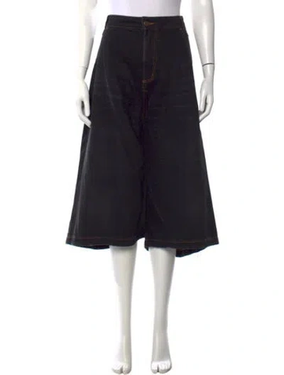 Pre-owned Telfar High-rise Wide Leg Jeans In Black