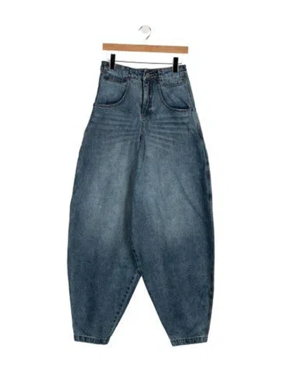 Pre-owned Telfar High-rise Wide Leg Jeans In Blue