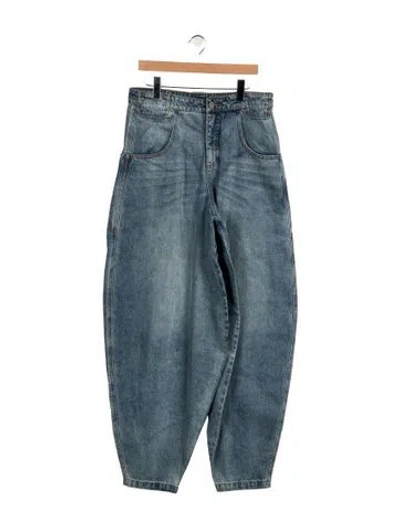Pre-owned Telfar High-rise Wide Leg Jeans In Blue