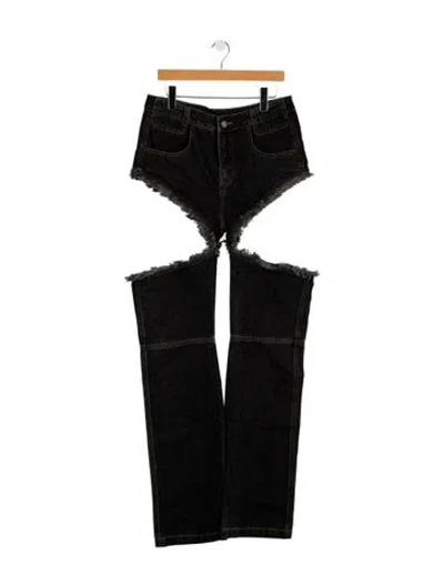 Pre-owned Telfar High-rise Wide Leg Jeans W/ Tags In Black