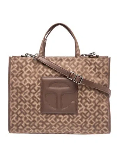 Pre-owned Telfar Jacquard Jacquard Shopper Medium In Brown