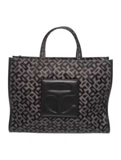 Pre-owned Telfar Jacquard Tote In Black