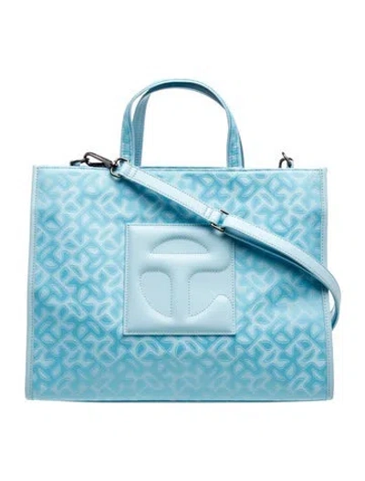 Pre-owned Telfar Jacquard Tote Medium W/ Tags In Blue