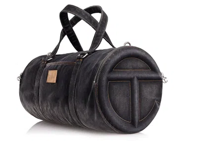 Pre-owned Telfar Large Denim Duffle In Black