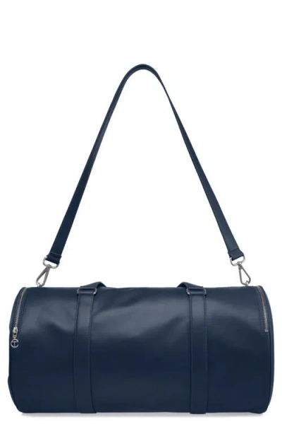 Telfar Large Faux Leather Duffle Bag In Navy